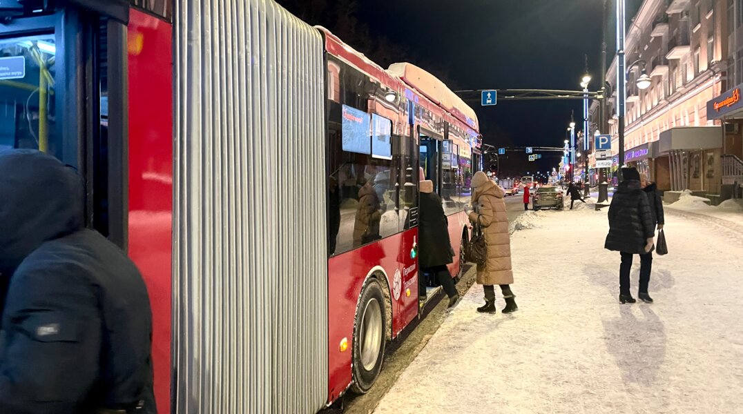 После введения автобусов-гармошек в Перми на линии увеличился пассажиропоток