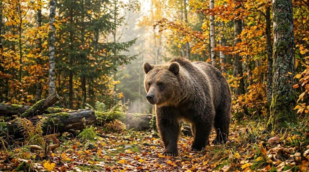 медведь, осень