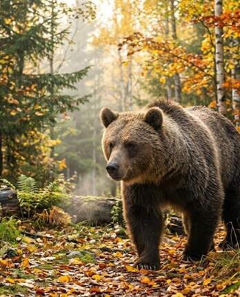 медведь, осень