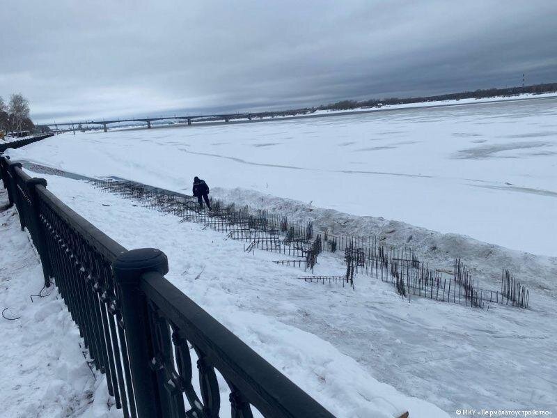 В Перми начали благоустройство участка набережной