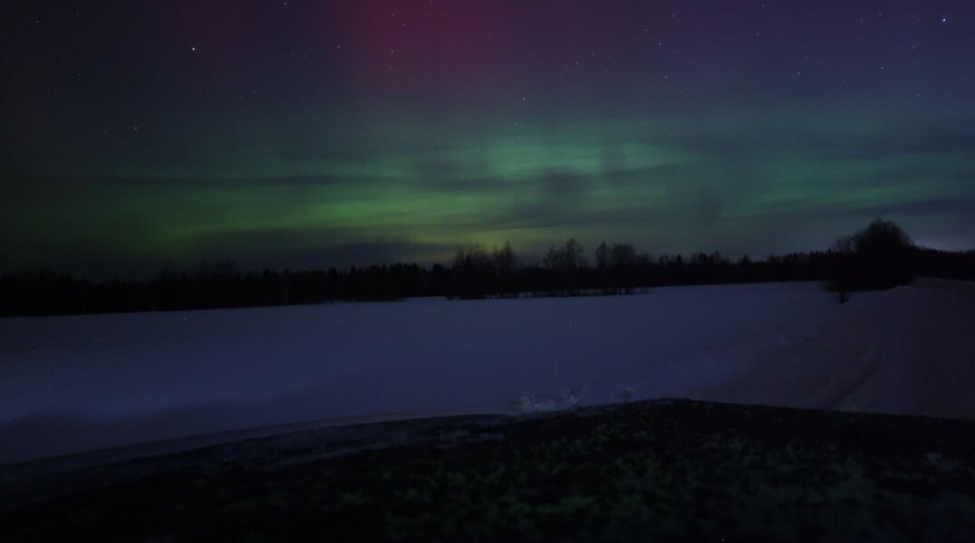 Ночью жители Пермского края наблюдали северное сияние