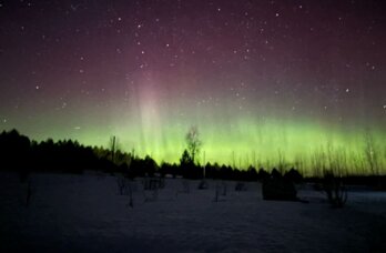​Жители Прикамья наблюдали северное сияние над Очерским округом