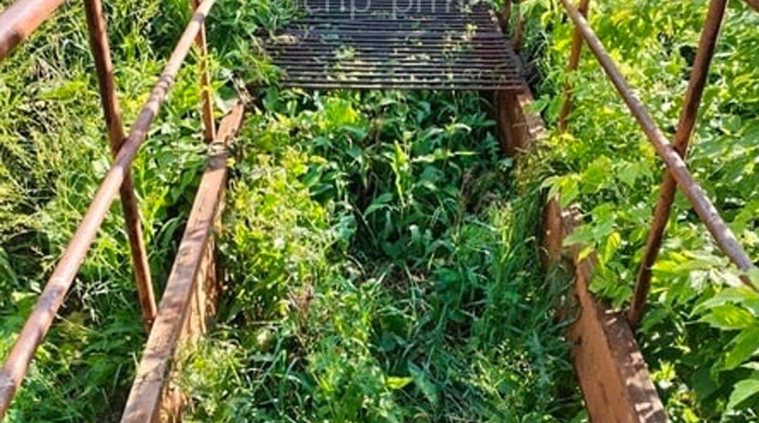 В Перми вандалы спилили часть моста «Боинг», который ведет к месту крушения самолета