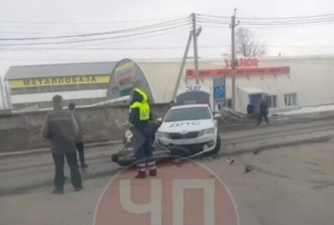 В Прикамье в ДТП с сотрудниками ДПС пострадал мотоциклист