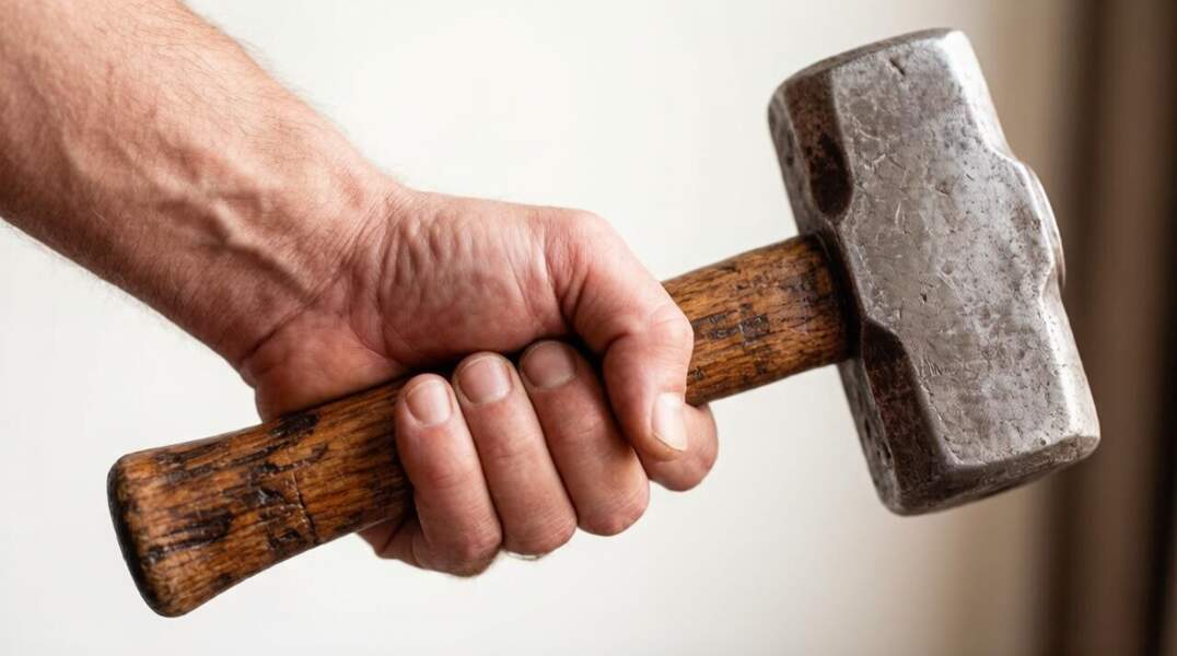 рука с кувалдой 