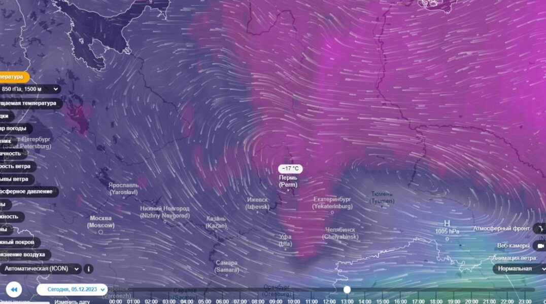 В Пермском крае началось вторжение холодного фронта