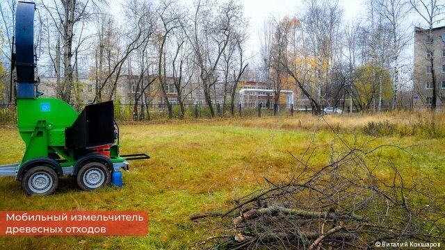 В Орджоникидзевском районе Перми древесные отходы после субботников будут измельчать спецтехникой