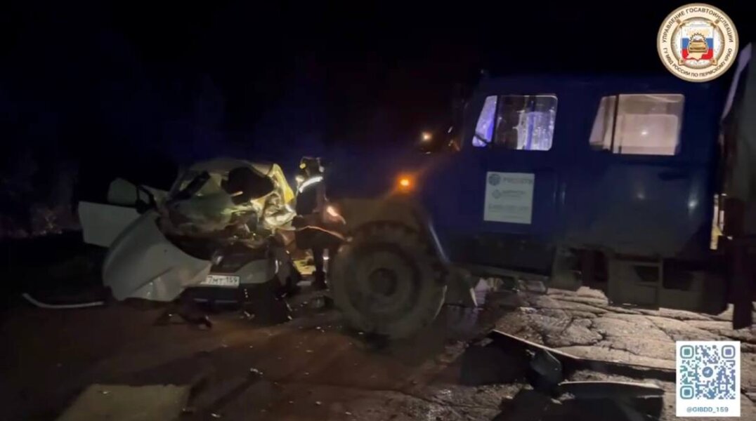 В Верещагинском округе водитель легкового автомобиля погиб при столкновении с грузовиком