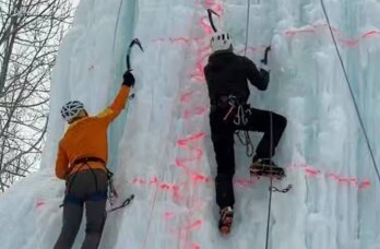 В Добрянском округе прошел фестиваль ледолазания