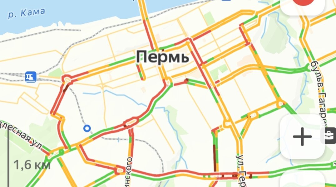 Пермь встала в 9-балльных пробках