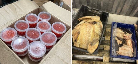 В Перми уничтожили четыре тонны опасных креветок, рыбы и красной икры