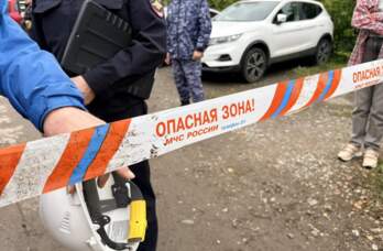 Место происшествия после атаки БПЛА на жилой дом