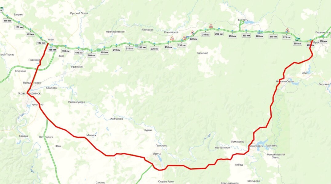 В ночь на 21 августа часть трассы Пермь — Екатеринбург перекроют в обе стороны