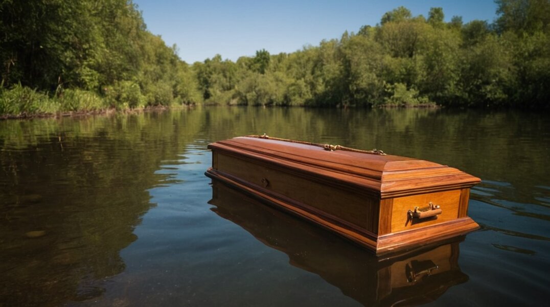 По реке в Пермском крае плывет гроб