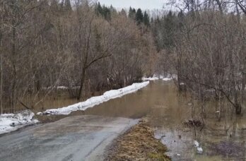 В Лысьвенском округе из-за повышения уровня воды в реке закрыли проезд по одной из дорог