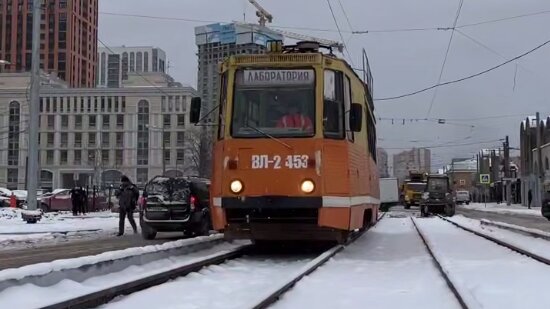 В Перми прошел тестовый запуск трамвая по улице Пушкина