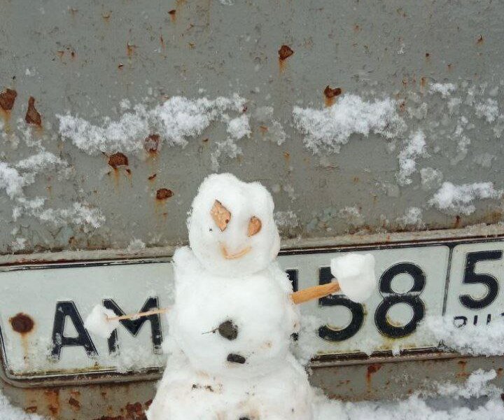 В Пермском крае слепили первого снеговика