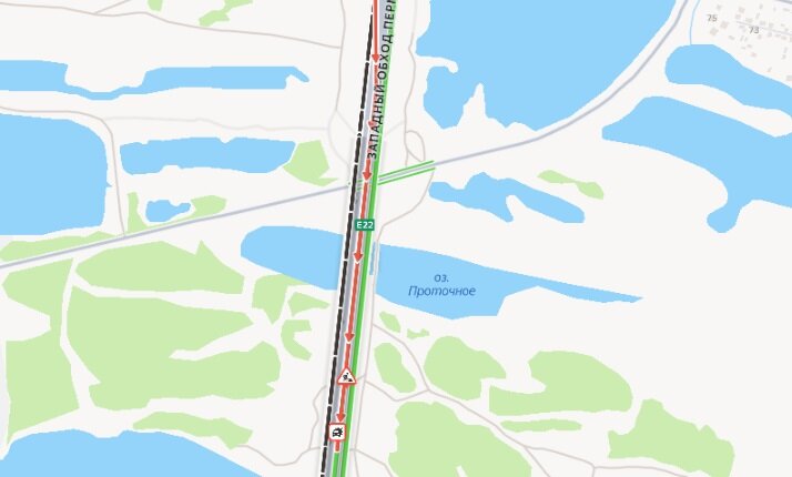 В Перми образовалась огромная пробка на Красавинском мосту