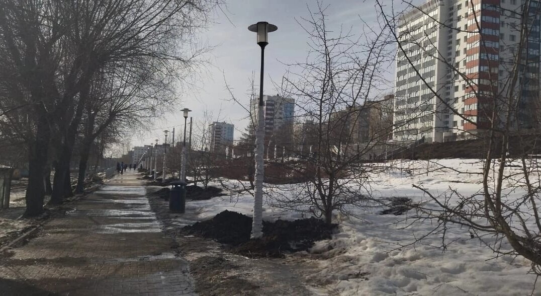 Пермяки, катавшиеся на тюбингах со Слудской горки, повредили кустарники и молодые деревья