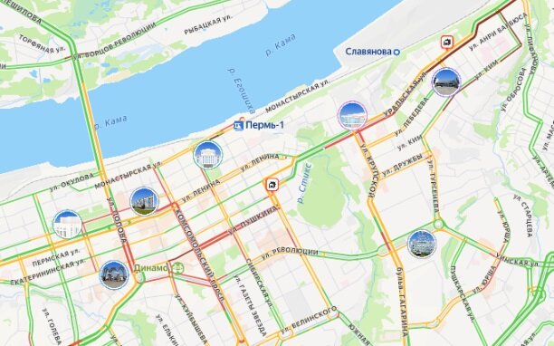 В Перми первого сентября образовалось несколько больших автомобильных пробок