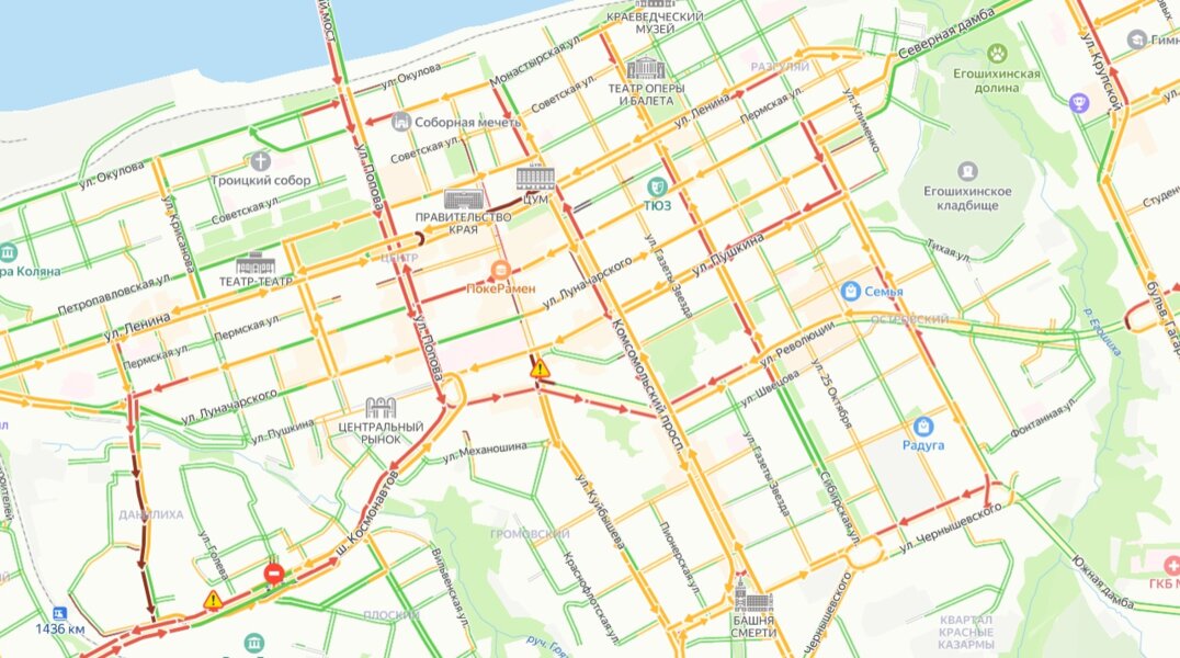 Пермь встала в 9-балльных пробках