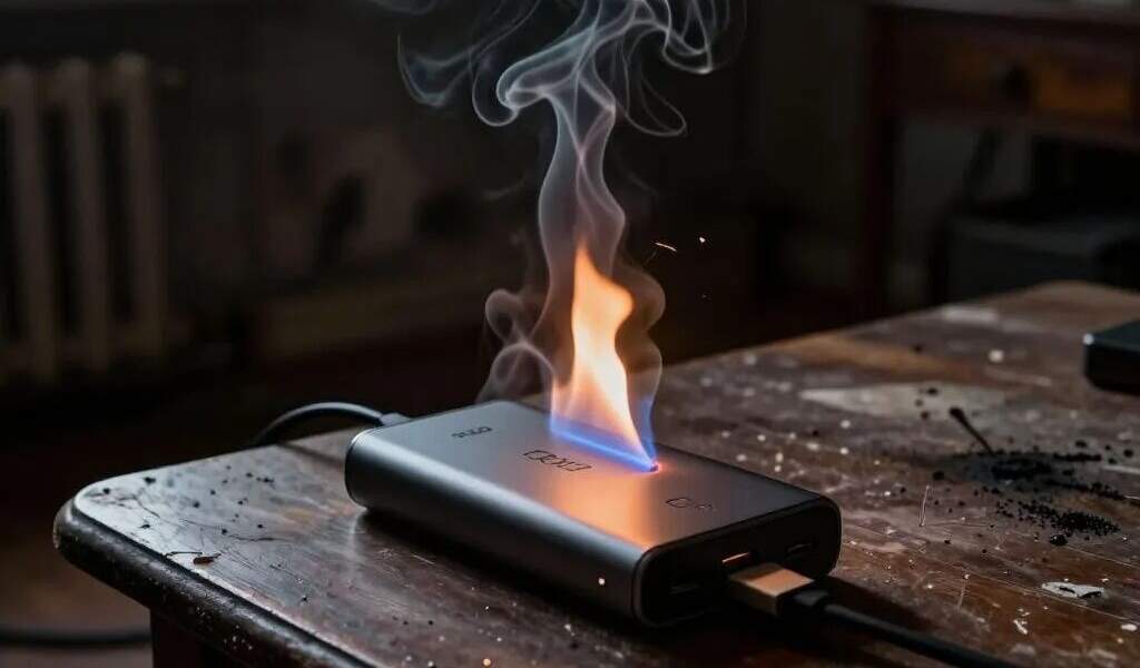 ​У пермяка в квартире сам по себе загорелся повербанк