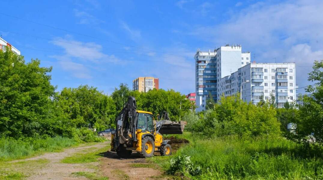 ​В Перми на месте заброшенного пустыря начали строить сквер