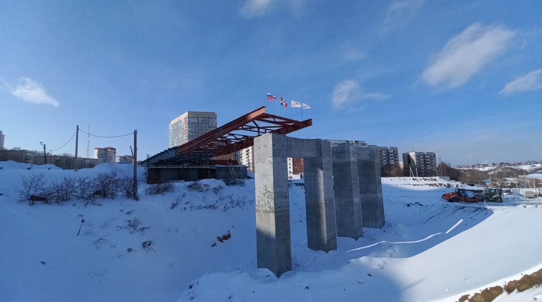 В Перми началась надвижка строений нового моста над рекой Ива