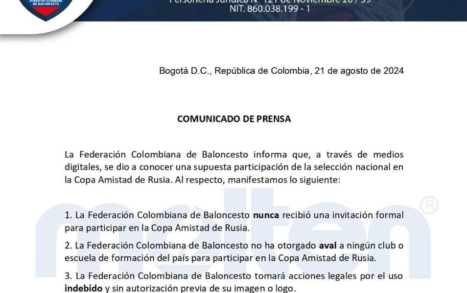 Федерация баскетбола Колумбии отрицает, что с «Пармой» играла ее сборная