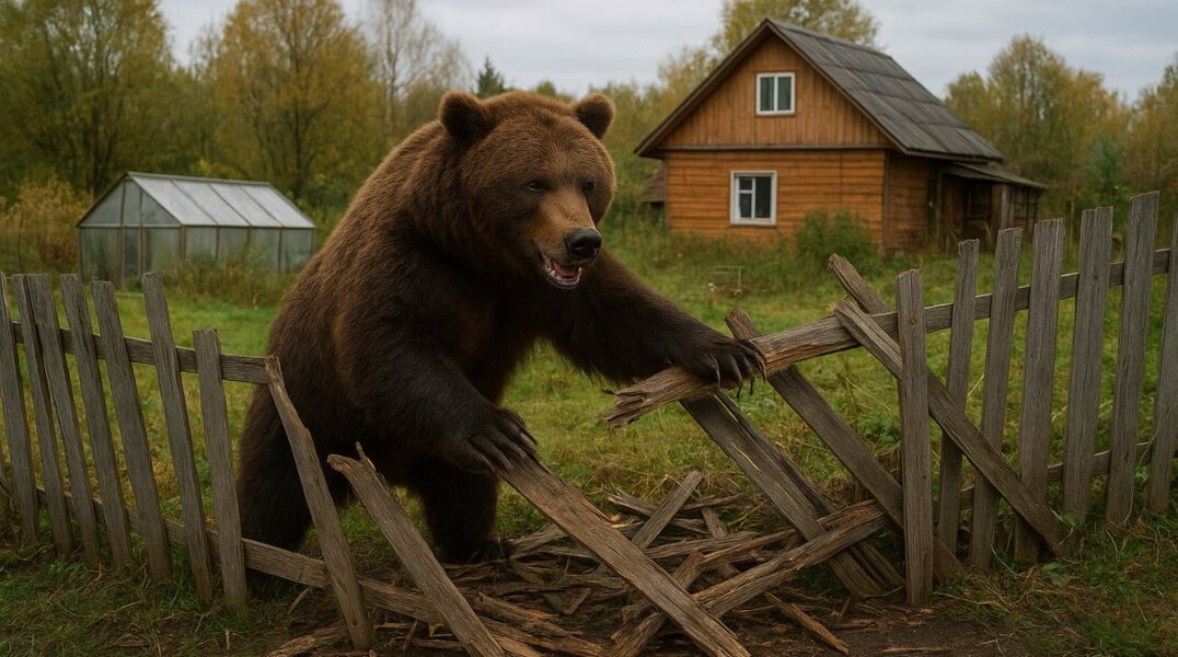 В Прикамье медведь разгромил двор дома в деревне Шабуры