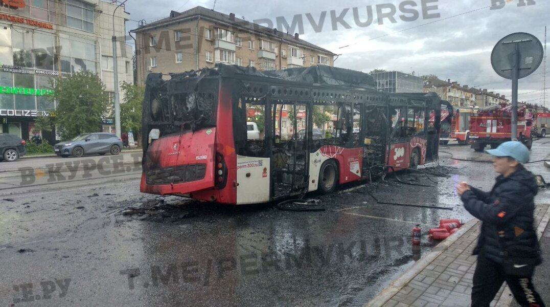 В Перми произошел пожар в автобусе