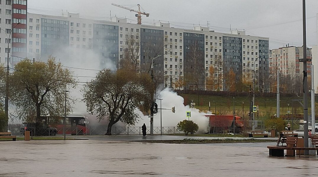Пермяков напугал дымящийся грузовик в центре города