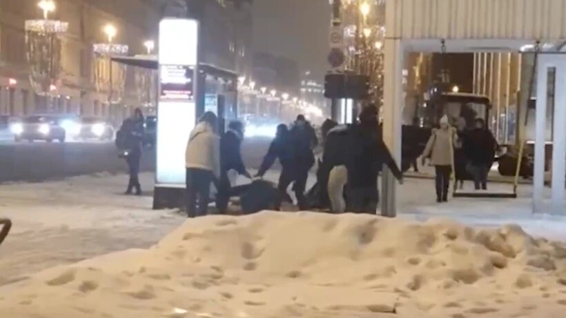 В центре Москвы на глазах у прохожих от удара током умерла лошадь
