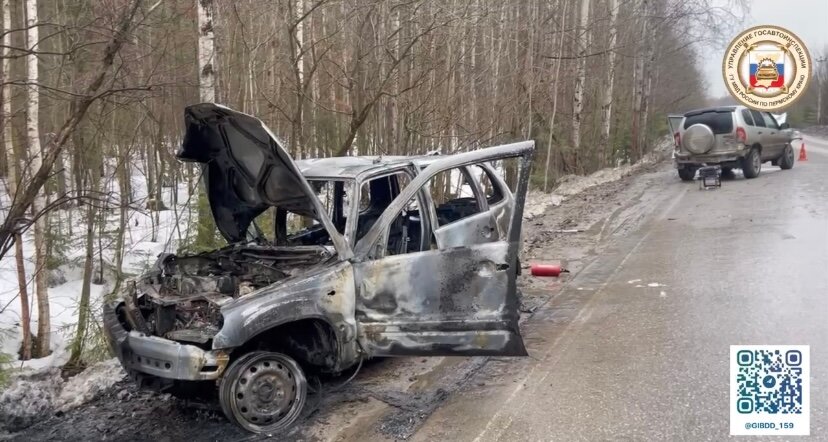В Перми женщина погибла в сгоревшем автомобиле