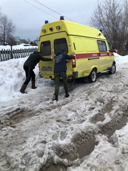 Газель буксует в снегу