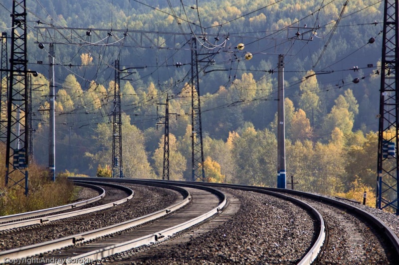 Участок пути. Трехпутная железная дорога. Железная дароги в России. ЖД линии. Поезд в пути.