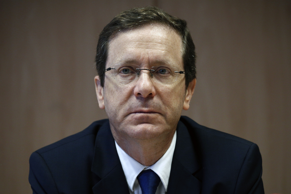 Brussels, Belgium. 24th April 2018.Israeli Opposition Leader and Zionist Union Chairman Isaac Herzog attends in debate about EU-Israel relations.