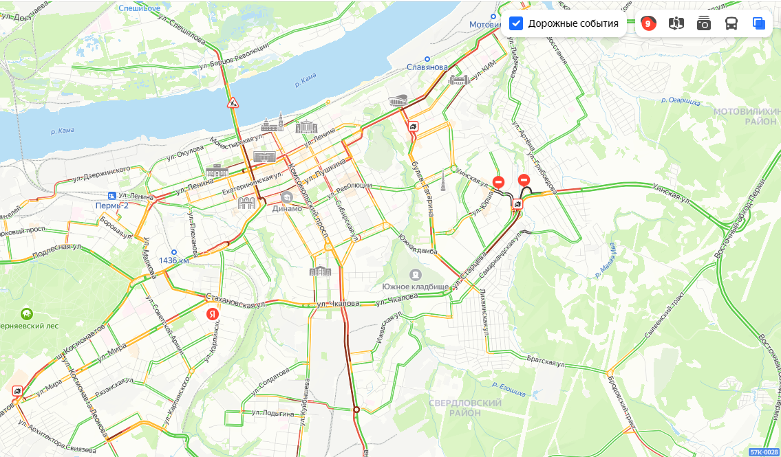 Карта пробок пермь онлайн